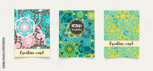 Set ethnic cards, invitations, flyers, banners a4.