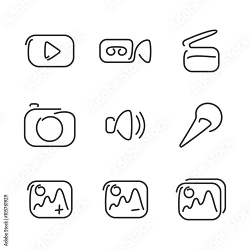 Video and multimedia set icons