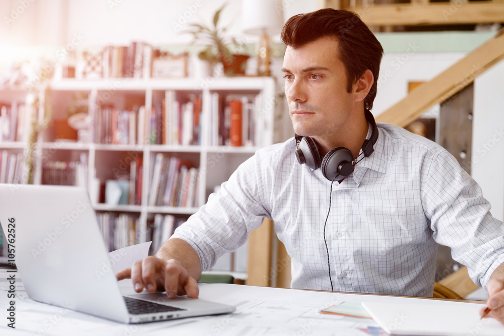 Young businessman in office