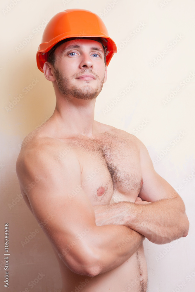 Attractive young man in a helmet Attractive young man in a helmet