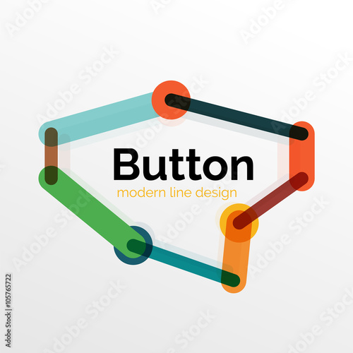 Thin line design geometric button, flat illustration © antishock