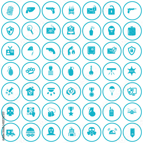 Set of forty nine military and police icons