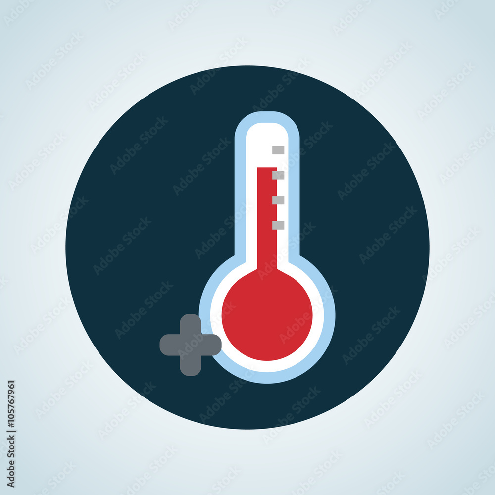 Illustration of the temperature is above zero icon Illustration of the temperature is above zero icon