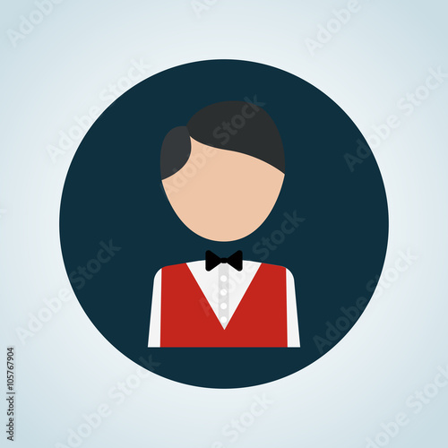 Illustration of casino croupier icon