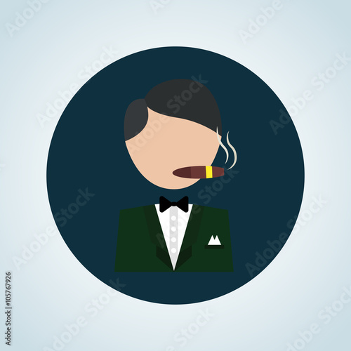 Illustration of casino player icon