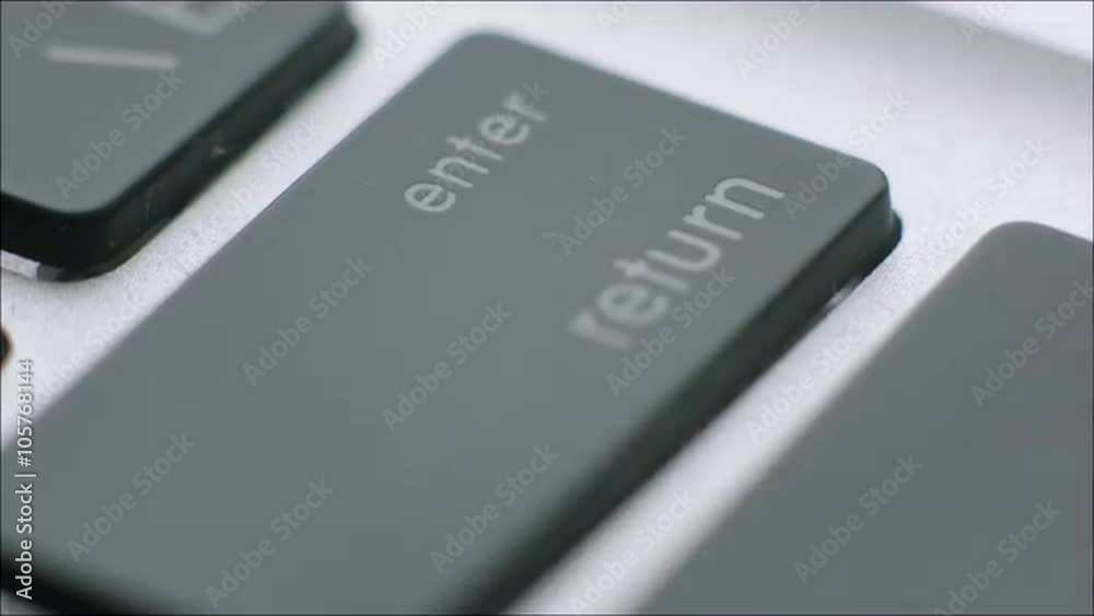 Man Slowly Pressing Enter Return Button