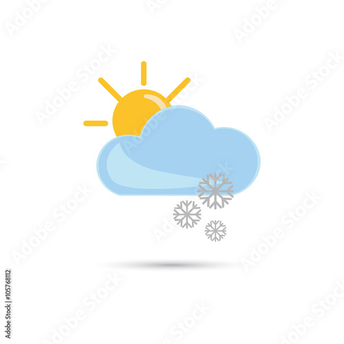 Illustration of snow sunny weather icon