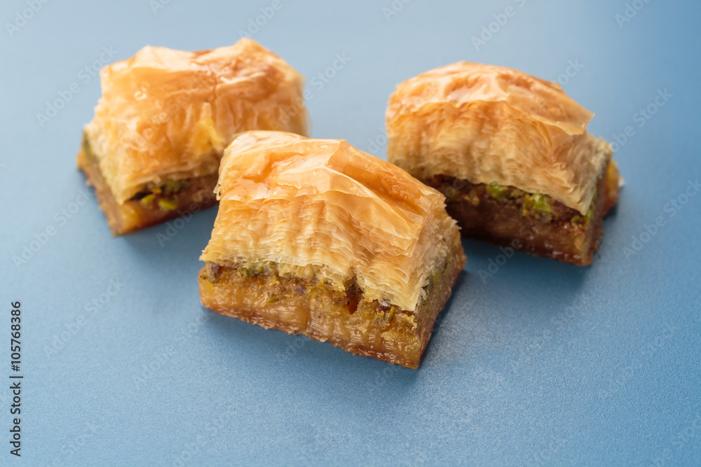 Baklava with pistachios and walnuts Baklava with pistachios and walnuts