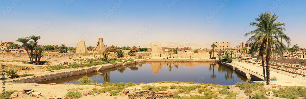 Lake at the Karnak Temple complex Lake at the Karnak Temple complex