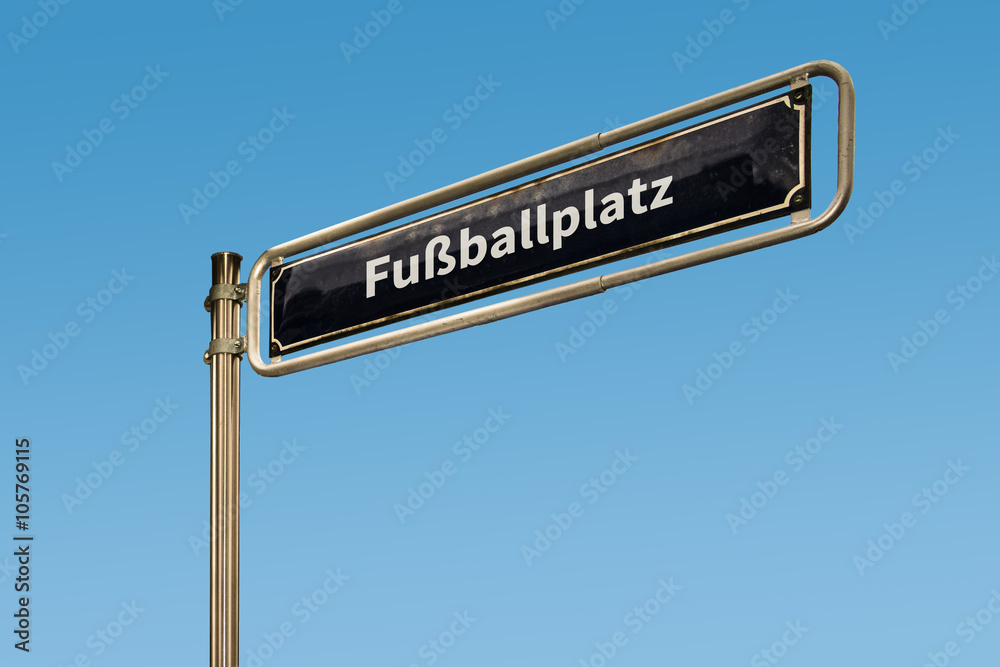 Fototapeta premium Schild 64 - Fussballplatz