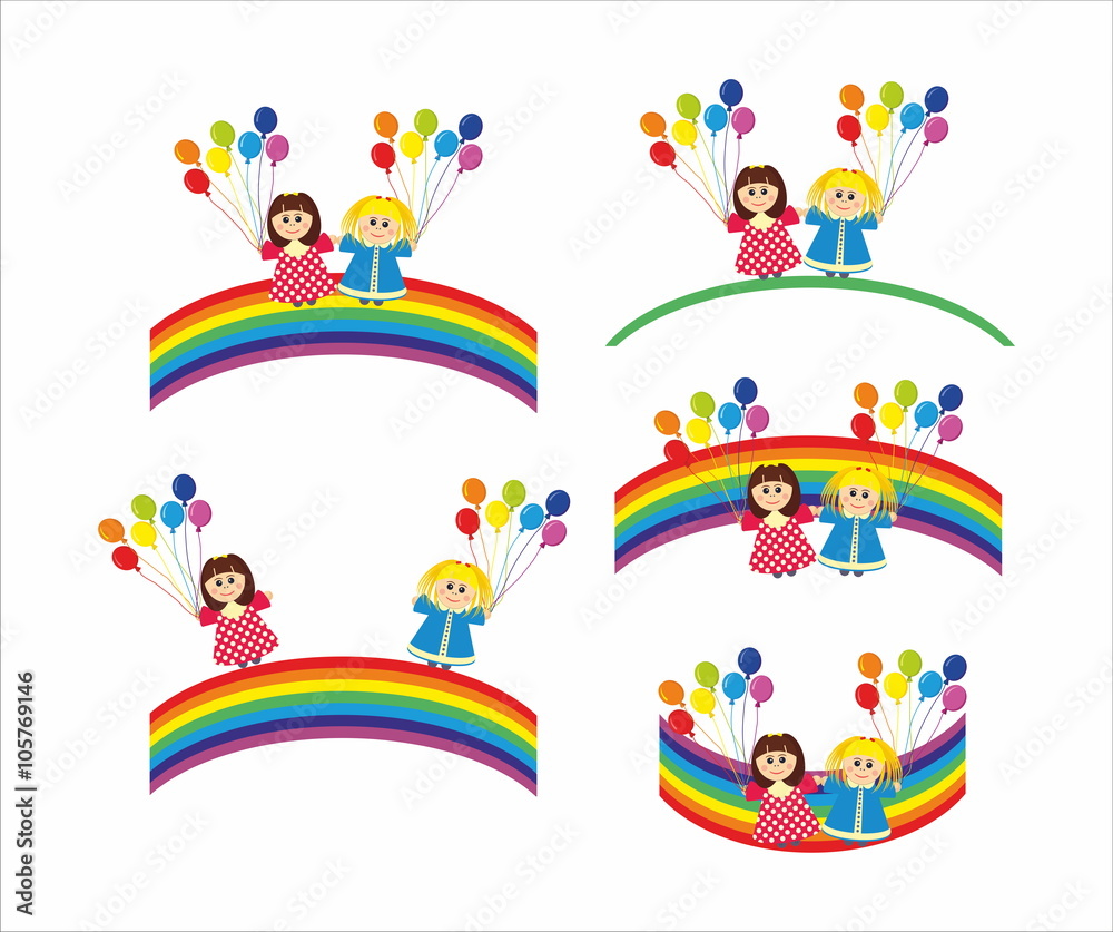 Children and rainbow Children and rainbow