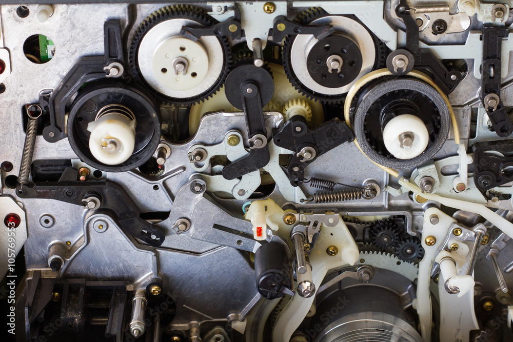 Naklejka premium .Close mechanism vhs recorder.