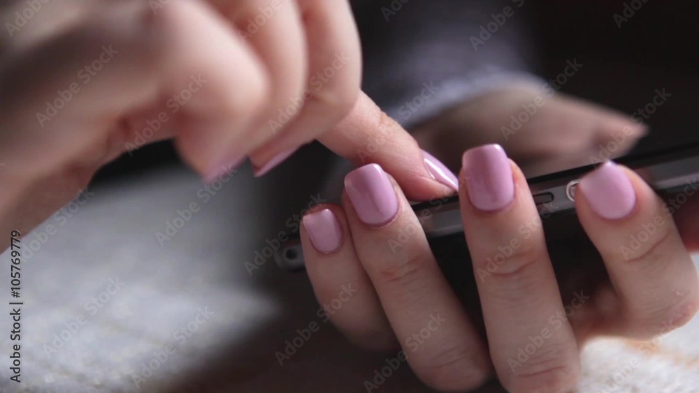 Woman Hands Texting on Smartphone in the Cafe v2 Woman Hands Texting on Smartphone in the Cafe v2
