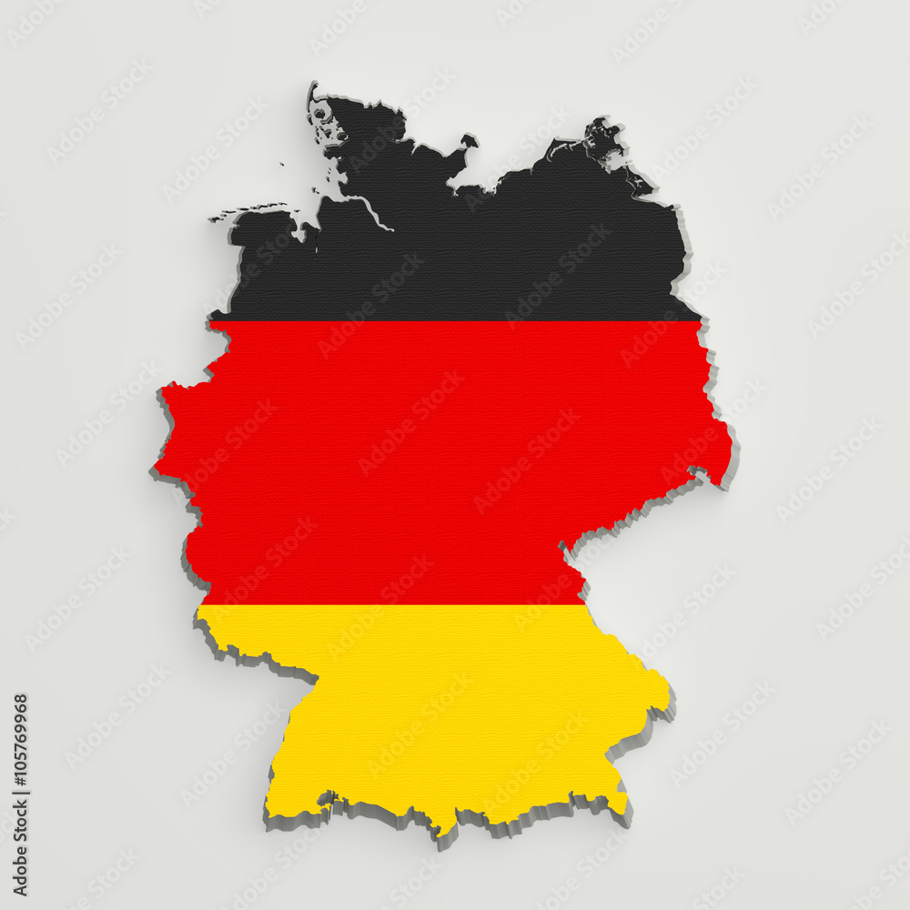 Silhouette of Germany map with flag