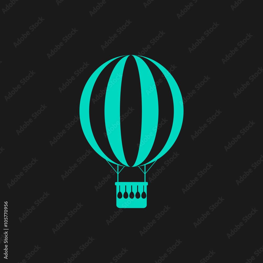 Balloon journey, web icon, sign and button Balloon journey, web icon, sign and button