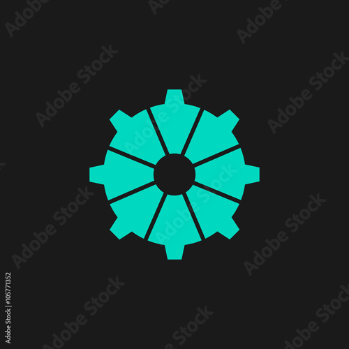 gear icon, vector illustration. Flat design style