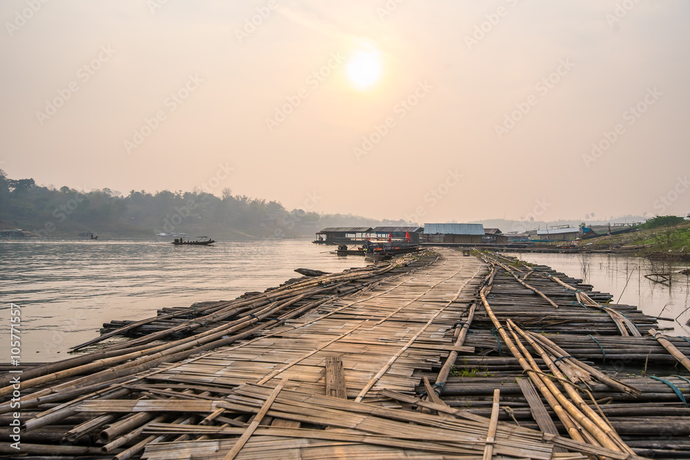 Fototapeta premium Raft port in morning.