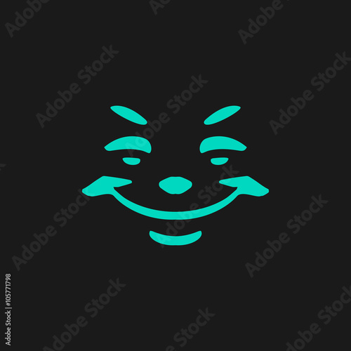 Universal smiling icon, freehand drawing