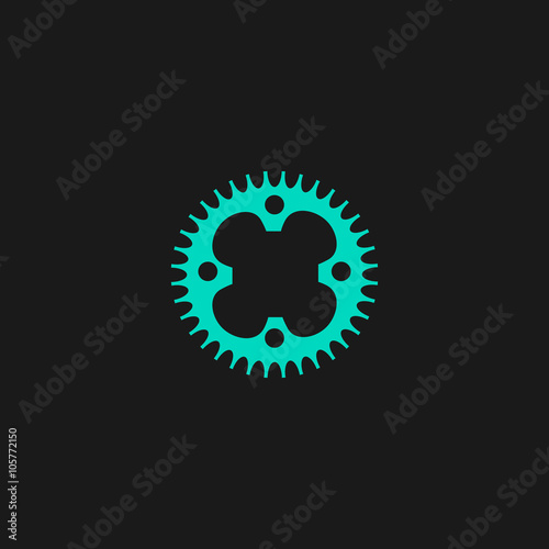 bicycle sprocket flat icon