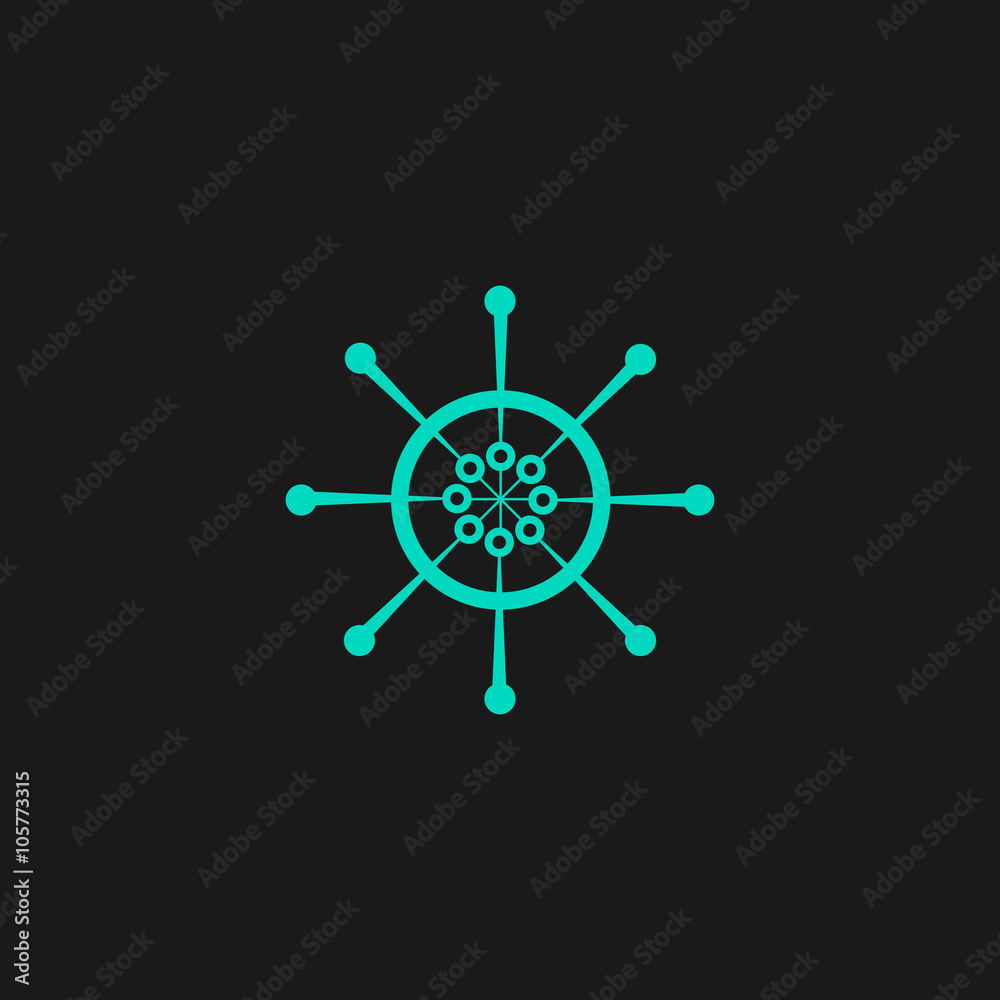 Yacht wheel symbol. Helm silhouette. Yacht wheel symbol. Helm silhouette.
