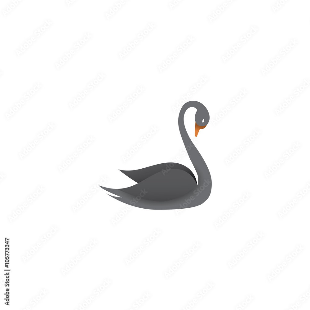 Fototapeta premium Black swan logo