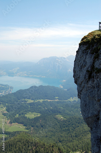 View of the Austrian Alps and the lake, St. Wolfgang, mountain S