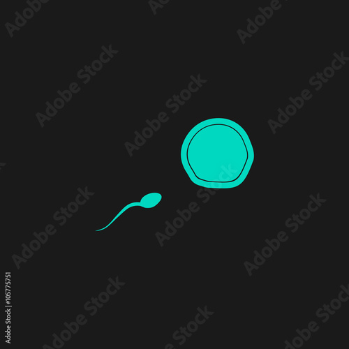 Flat Icon of egg and spermatozoon