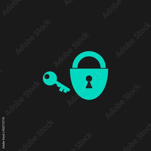 padlock and key icon. Vector Eps 10