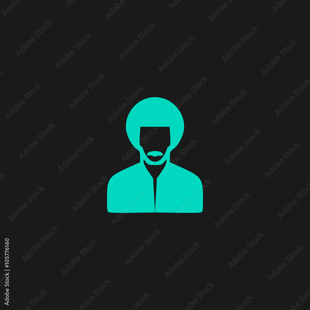 rastafarian man flat icon rastafarian man flat icon