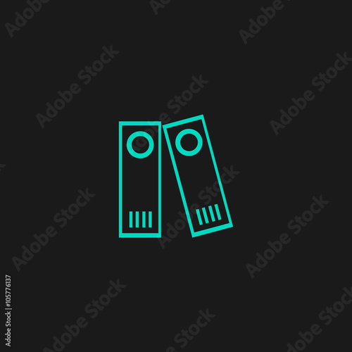 Row of binders icon, vector illustration