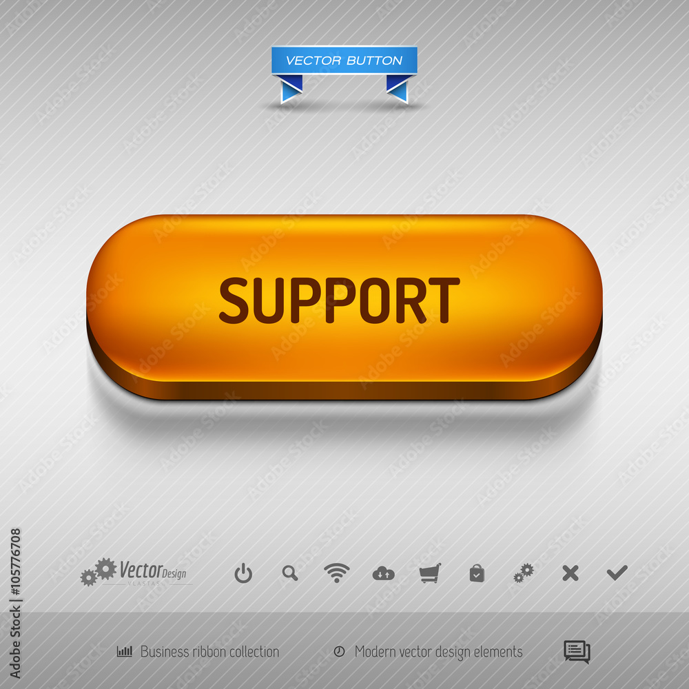 Orange button for webdesign or app. Vector design elements. Orange button for webdesign or app. Vector design elements.