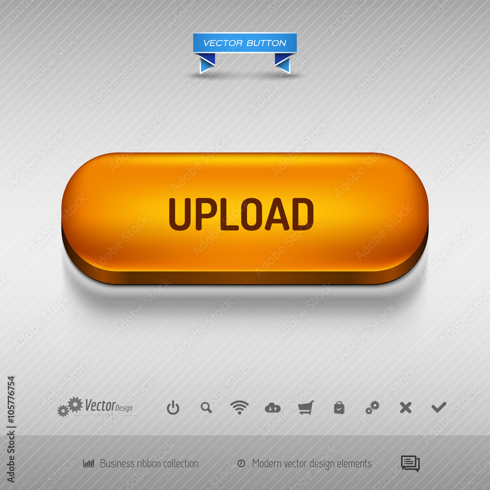 Orange button for webdesign or app. Vector design elements. Orange button for webdesign or app. Vector design elements.