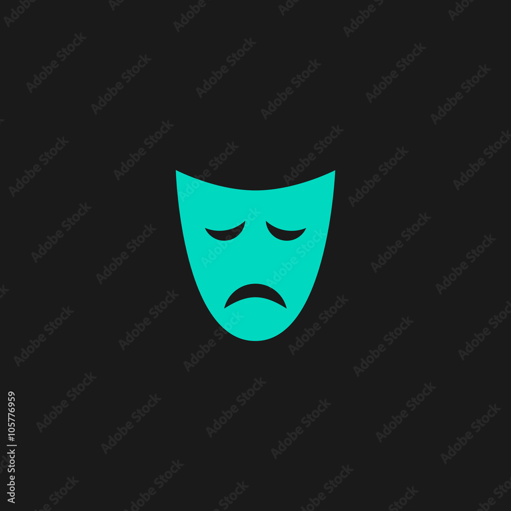 Sadness mask flat icon Sadness mask flat icon
