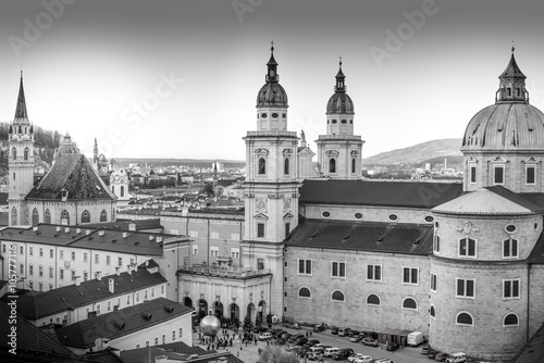 Cityscape of the historic city of Salzburg, Austria