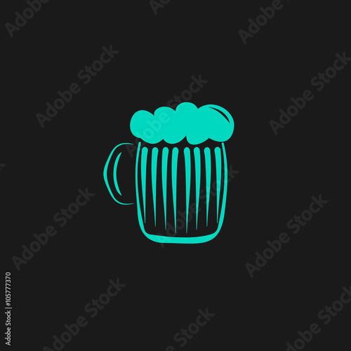 Glass of beer with foam