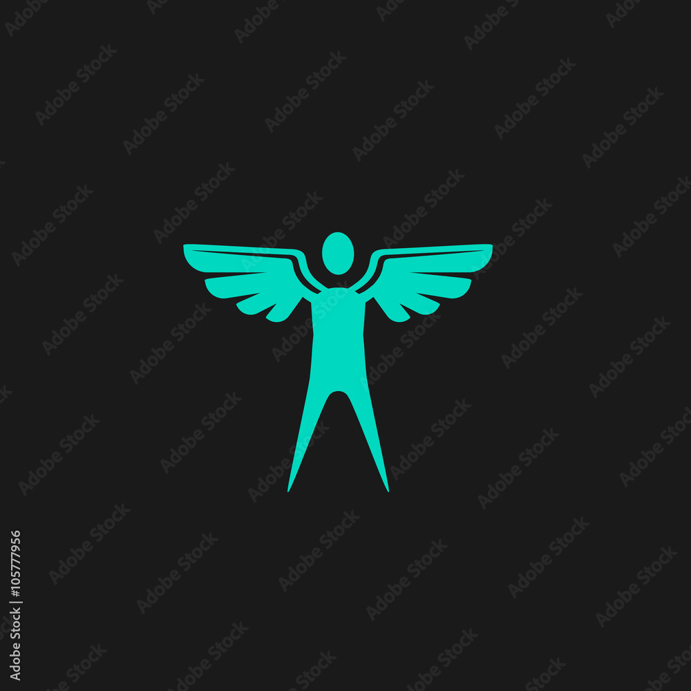 Obraz premium Winged man. Vector