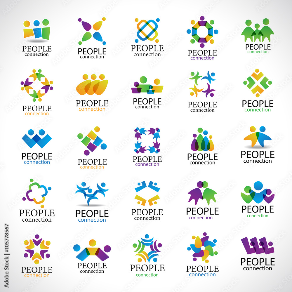 People Connection Icons Set-Isolated On Gray Background-Vector Illustration,Graphic Design Editable For Your Design.Collection Of Happy People,Unity Sign Connected. People Connection Icons Set-Isolated On Gray Background-Vector Illustration,Graphic Design Editable For Your Design.Collection Of Happy People,Unity Sign Connected.