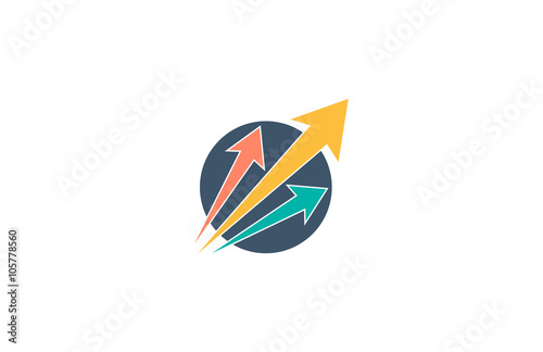 arrow up world business logo