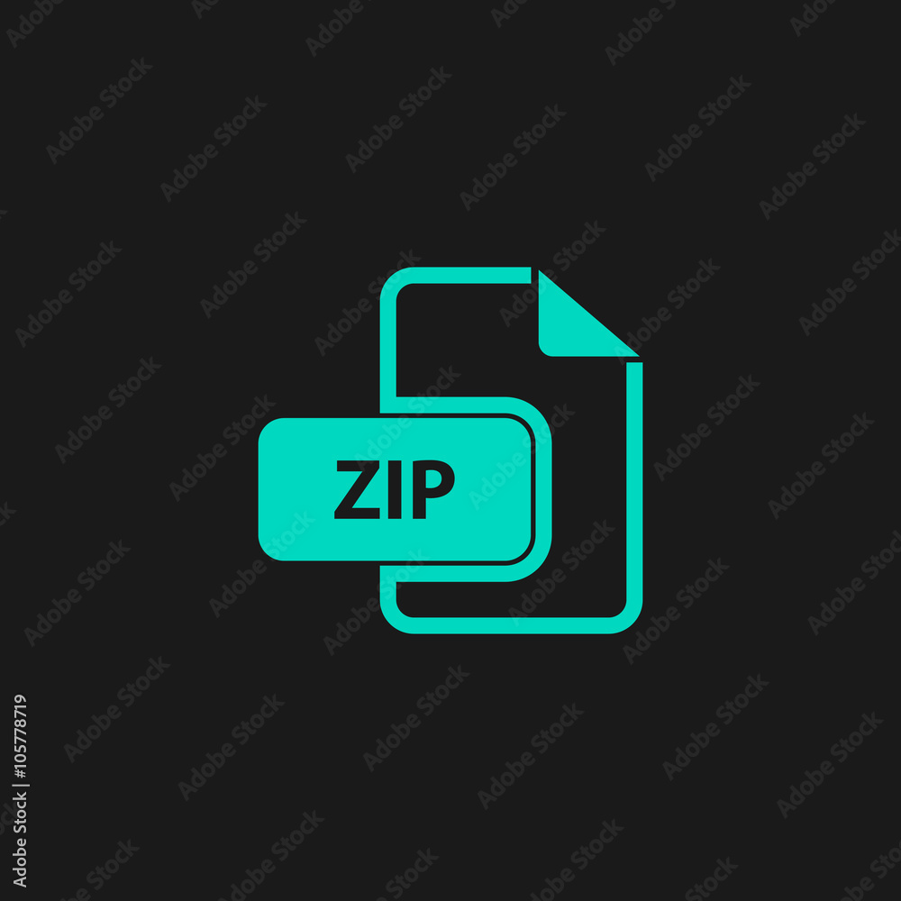 ZIP archive file extension icon vector. ZIP archive file extension icon vector.