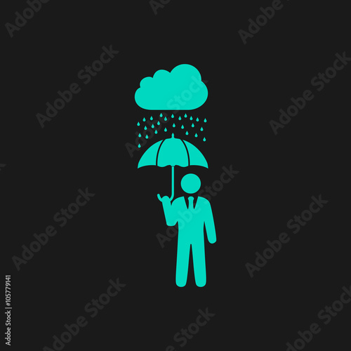 businessman with umbrella protect from rain