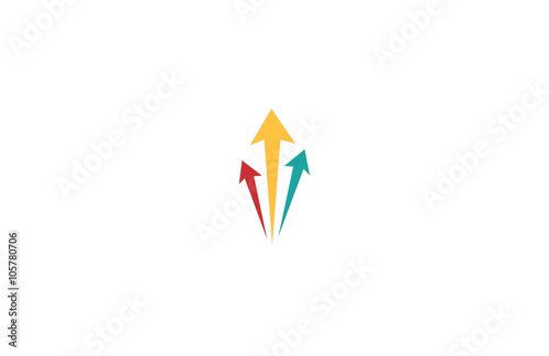 triple arrow up colorful logo