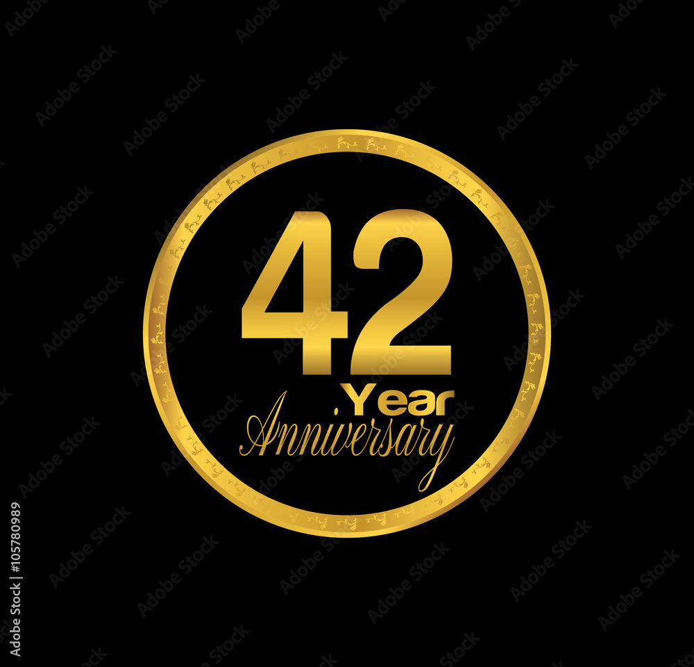 42 anniversary with black golden ring 42 anniversary with black golden ring