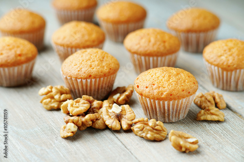 Muffins and walnuts