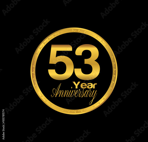 53 anniversary with black golden ring 