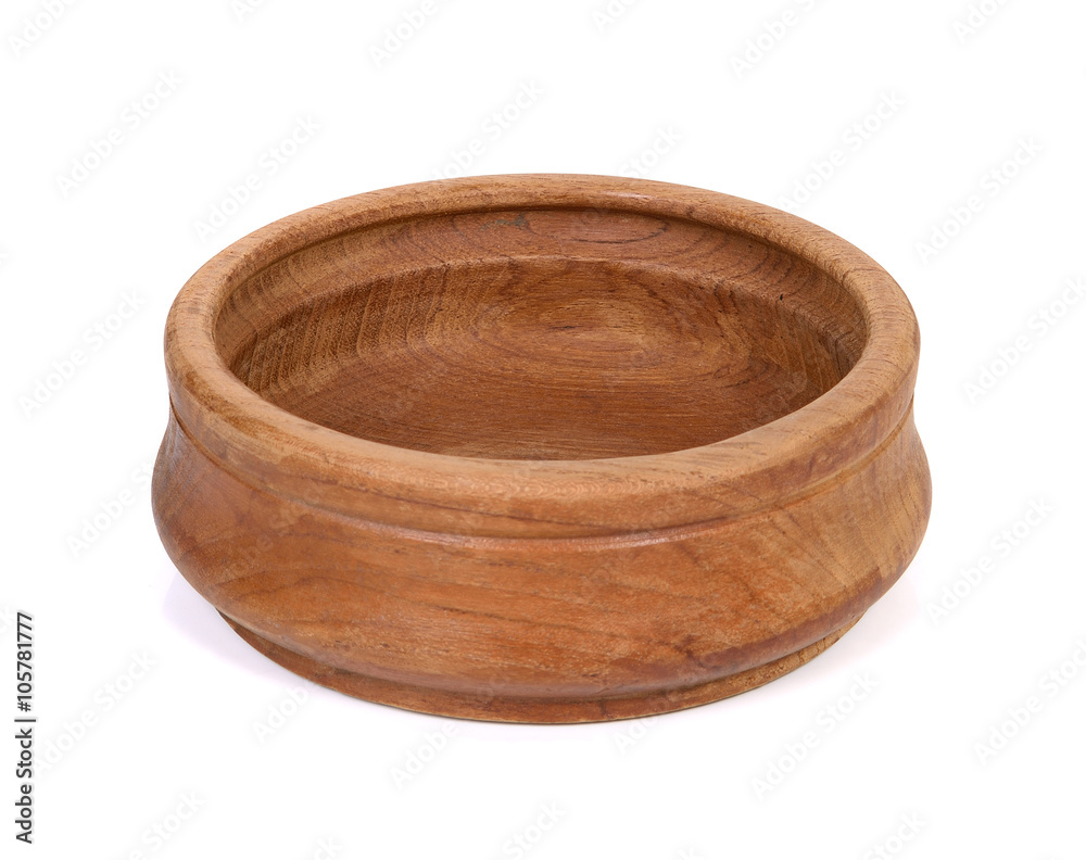 Wooden bowl. Isolated on white background Wooden bowl. Isolated on white background