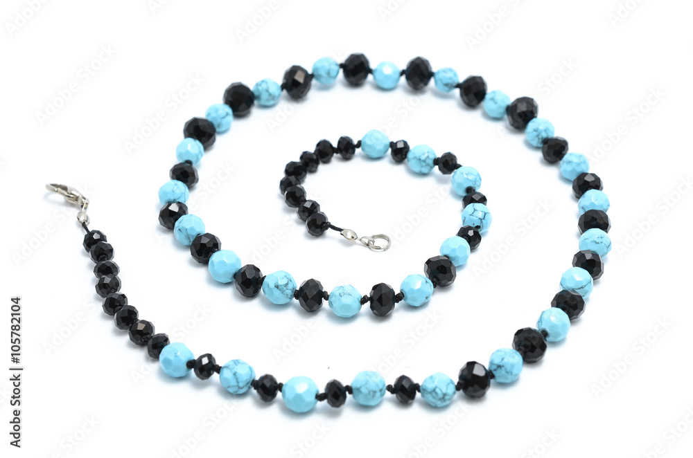 beads from natural stones isolated