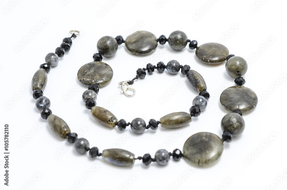 Obraz premium beads from natural stones isolated