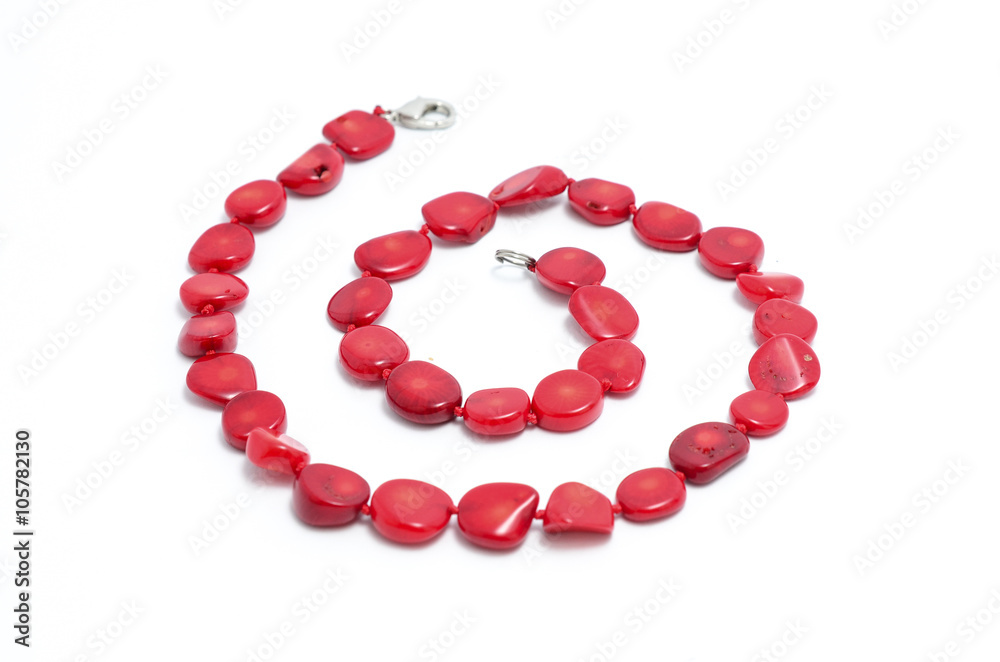 red beads isolated
