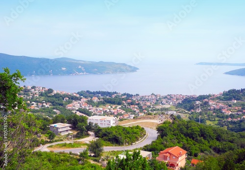 City Herceg Novi in the Bay of Kotor in Montenegro.