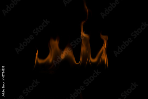 Fire on black background